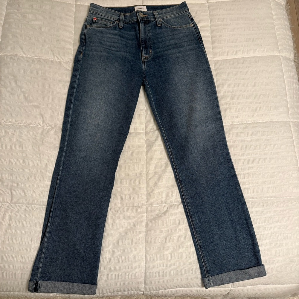 Hudson Blair High Rise Straight Crop Jeans